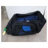 Large blue and black duffel bag for scuba