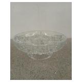 Glass pedestal veggie tray, 4x10 in