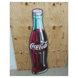 Metal Coca-Cola bottle sign, 54 in