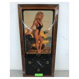 "Donna" pin-up girl clock, missing seconds hand,