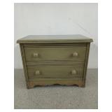 Green table top two drawer dresser-shaped