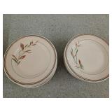 Twelve 6-in, hand-painted plates by Sterling