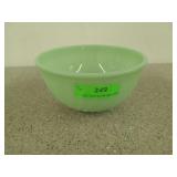 Green jadeite Fire King mixing bowl with ripple