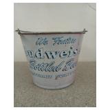 Budweiser galvanized pail, 7 X 9 in