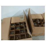 Two boxes of glass candle holders, 48 total