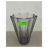 Amethyst-purple colored glass vase, 12 in