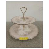 Pink and gold two-tier plate cookie
