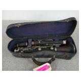 Old clarinet in 16-in case