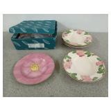 Four Desert Rose Franciscan 9-in soup plates,
