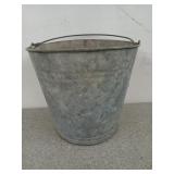 Galvanized bucket, 11x12, is a little squashed