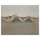 Set of three Franciscan Desert Rose mixing
