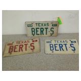 Three Texas license plates, from 79, 81, and 83,