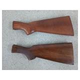 Two unknown wooden gun stocks, 14 in