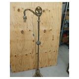 Art Deco brass floor lamp, 56 in, pull cord where