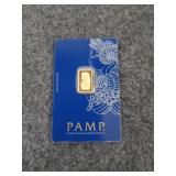 PAMP Swiss made, 2.5 g fine gold, graded