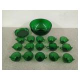 Anchor Hocking? Forest green Glass punch bowl