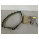 Adjustable 49 inch ammo belt, and two pouches