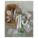 Box of assorted PVC pipes/washers, etc, mostly