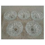 5 pressed Glass nut dishes, 4.5 in
