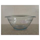 Light blue glass Fire King bowl with lip and