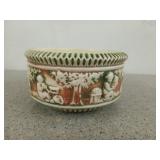 Roseville? Cream colored Pottery bowl with trees