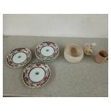 5 Imari ware blue and red plates, a 3 in pottery