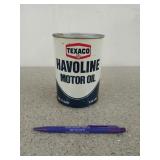 Texaco Havoline motor oil, 1 qt can, full