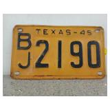 Texas 45 license plate, BJ 2190