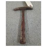 Old upholstery tac hammer with wooden handle, 10"
