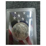 1881 S Morgan silver dollar