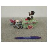 Black Americana child and donkey cart trinket