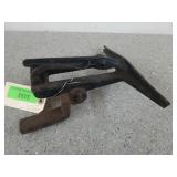 Old cast iron hand saw vise with 10-in mouth