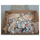 Flat of assorted old stamps, most are used