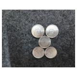 5pcs Argyraspides 1/10th oz silver.999 fine