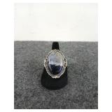 Size 7 sodalite ring, German silver, 2 in