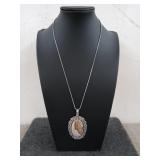 2.5 in Picture Jasper pendant on 20 inch chain,
