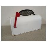 White metal mailbox, 11 x21 in