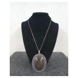 2.5 inch Labarodorite pendant with 18