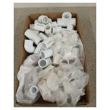 Plot of PVC pipe fittings and elbows etc, sized