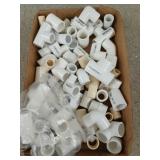 Assorted PVC pipe fittings and elbows various