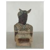 Black Americana wooden match stick dispenser, 8 in