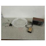 A set of helping hands, a 14" glass Christmas