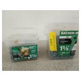 Two full or almost full containers of screws,