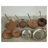 Eight piece copper of decorative cookware