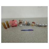 Cute animal figurine collection, mostly owls,