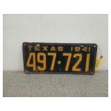Texas 1941 license plate, 497721