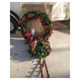 Two Christmas wreaths with sleigh bell wreath