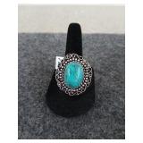Size 8.5 turquoise? ring, German silver