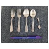 5 sterling silver spoons/forks, 91.6 g total