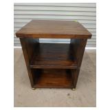 Wooden microwave stand/ rolling shelf on nice